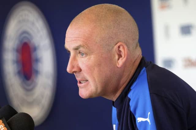 Rangers manager Mark Warburton meets the media ahead of his first competitive match in charge of the club. Picture: Rangers FC/PA