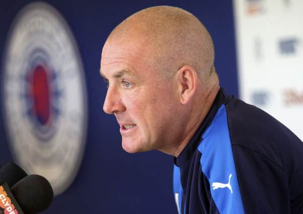 Rangers manager Mark Warburton meets the media ahead of his first competitive match in charge of the club. Picture: Rangers FC/PA