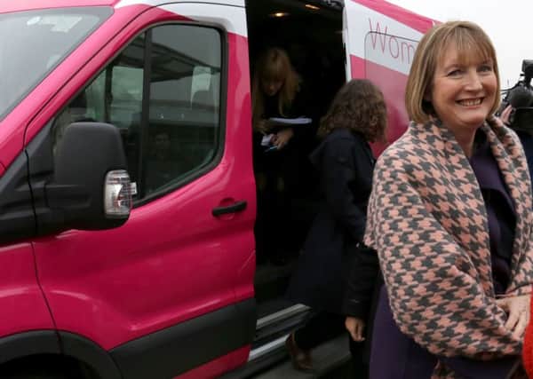 Labours Harriet Harman launched the pink battle bus, only for women to attack the stunt as condescending. Picture: PA