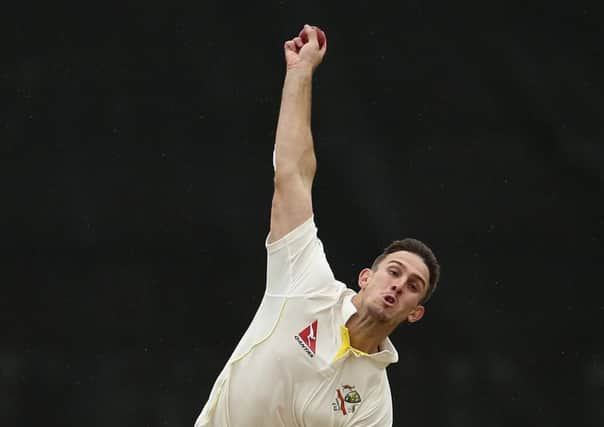Mitchell Marsh was restricted to seven overs before rain ended play in Derbyshire. Picture: Getty
