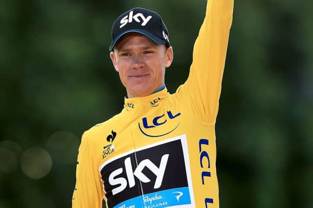 Joy for Chris Froome after his second Tour de France win. Picture: Getty