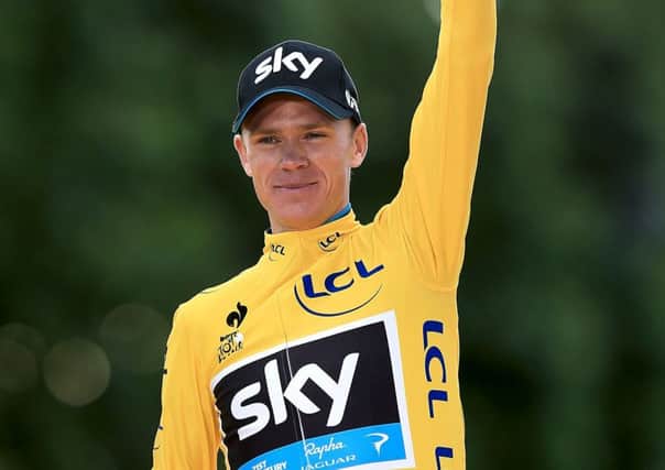 Joy for Chris Froome after his second Tour de France win. Picture: Getty