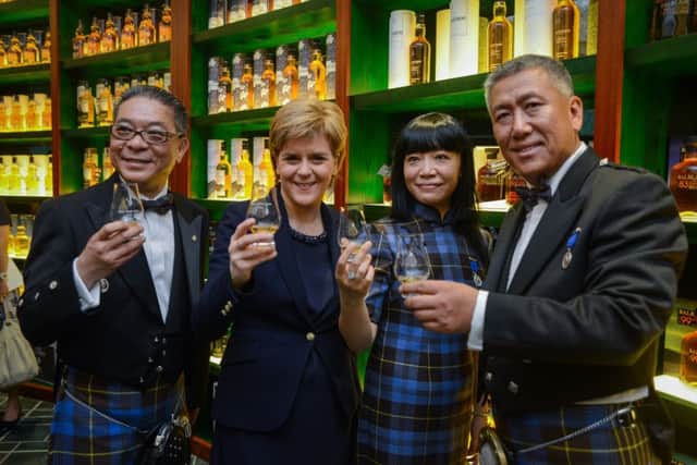 First Minister Nicola Sturgeon opens the new Whisky Experience Centre at the Single Malt Club in Beijing. Picture: Contributed