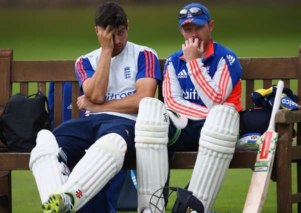 Worrying times for Alistair Cook and Ian Bell. Picture: Getty