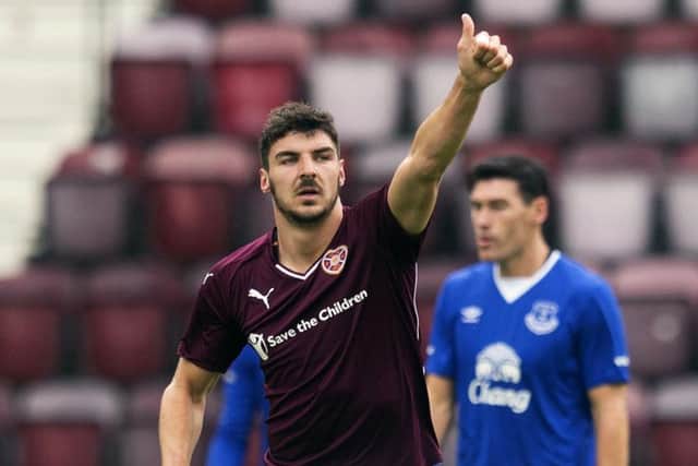 Callum Paterson celebrates his goal against Everton. Picture: PA
