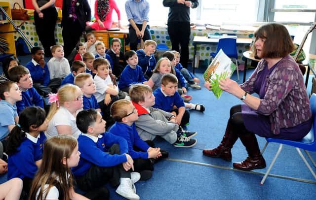 Children's Author Julia Donaldson and her husband Malcolm Donaldson at the Forthview Primary School, Edinburgh. Picture: Ian Rutherford