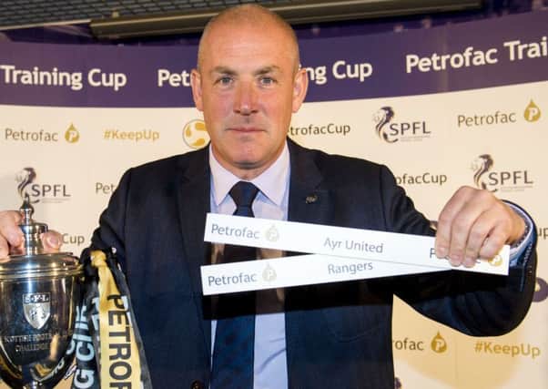 Rangers manager Mark Warburton is on hand at the Petrofac Training Cup second round draw. Picture: SNS