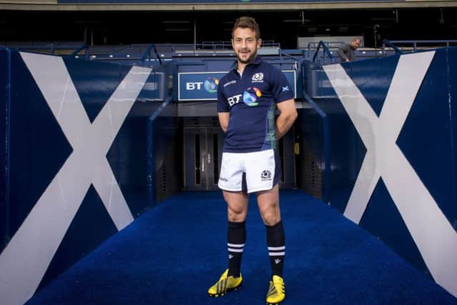 Scotland captain Greig Laidlaw, wearing the national teams new home kit, will be on familiar territory when the Scots open their World Cup campaign against Japan. Picture: PA