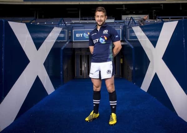Scotland captain Greig Laidlaw, wearing the national teams new home kit, will be on familiar territory when the Scots open their World Cup campaign against Japan. Picture: PA