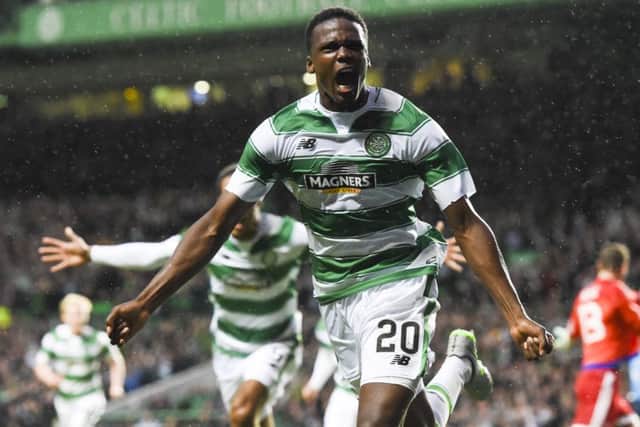 Celtic's Dedryck Boyata celebrates his goal. Picture: SNS Group