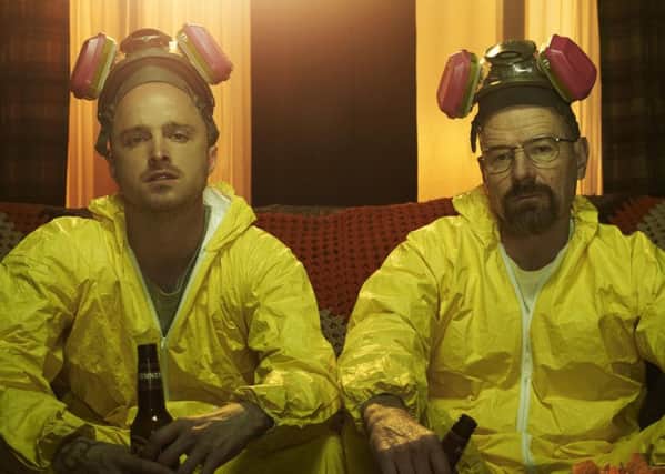 Bryan Cranston and Aaron Paul, who play Walter White and Jesse Pinkman in Breaking Bad. Picture: Contributed