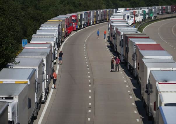 Kent Police have implemented Operation Stack, where long queues of lorries are parked on the M20 when cross-Channel crossings are disrupted. Picture: Getty