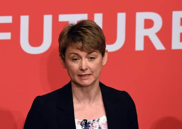 Yvette Cooper takes part in a Labour Party leadership hustings in Warrington, England. Picture: AFP/Getty Images
