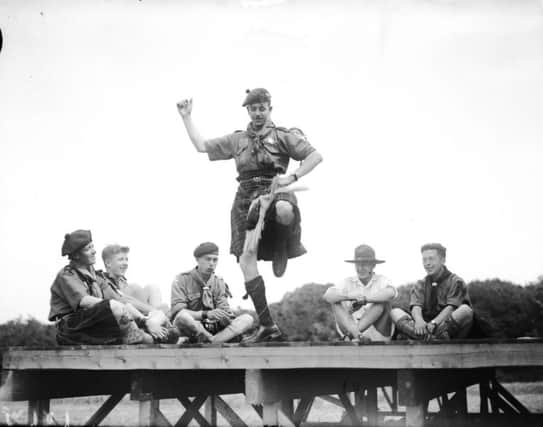 Highland dancing skills are showcased at the World Boy Scouts Jamboree at Arrowe Park, Birkenhead on this day in 1929. Picture: Getty