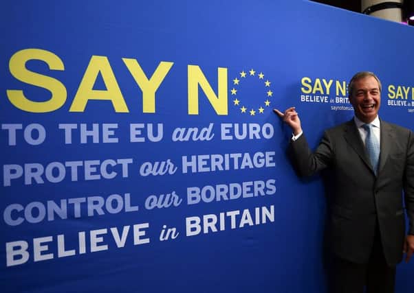 Nigel Farage was dismissed as an irrelevance in Scotland by the SNP. Picture: Getty