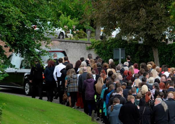 The funeral of M9 crash Lamara Bell, at Camelon Cemetery, Falkirk. Picture: Hemedia