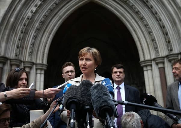 Marina Litvinenko outside the inquiry, which she described as "difficult but important". Picture: Getty