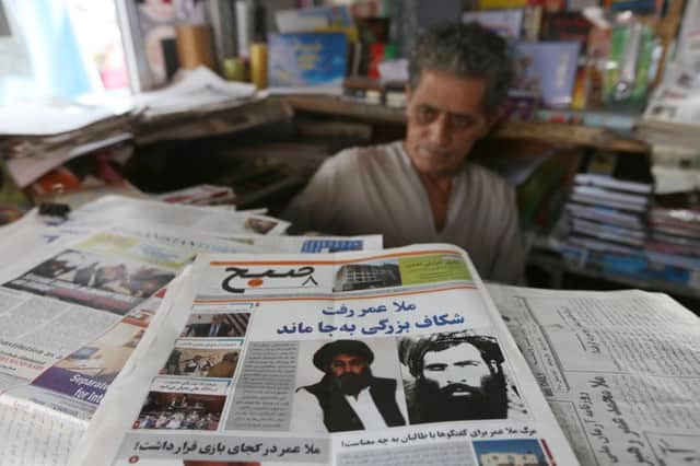 Mullah Monsurs message to his Taleban followers was the lead story on the Kabul news-stands yesterday. Picture: AP