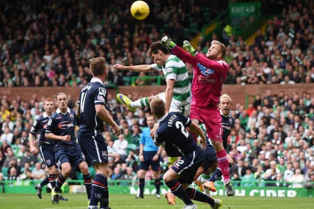 Ross County goalkeeper Scott Fox clears the ball from the penalty area. Picture: SNS