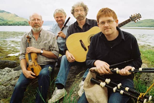 The Tannahill Weavers, from left: John Martin, Phil Smillie, Roy Gullane and piper Lorne MacDougall