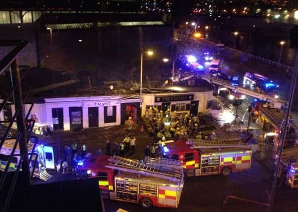 Scenes at the aftermath of the helicopter crash at the Clutha Bar in Glasgow. Picture: PA