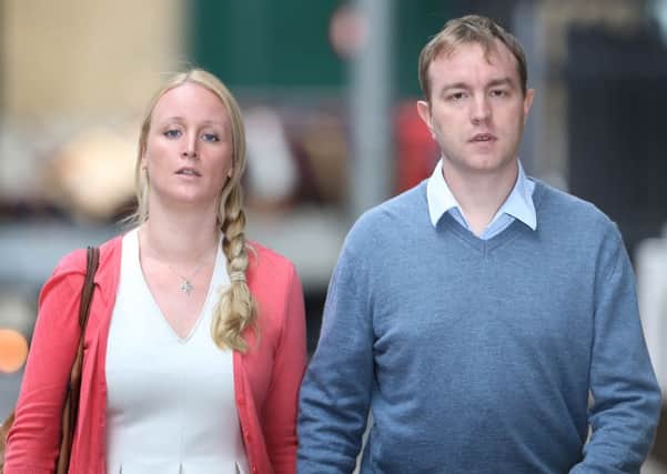 Former trader Tom Hayes and his wife Sarah arrive at Southwark Crown Court. Picture: Getty Images