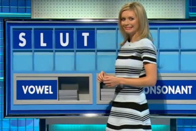 Rachel Riley grimaces through an embarrassing moment on Countdown. Picture: Contributed
