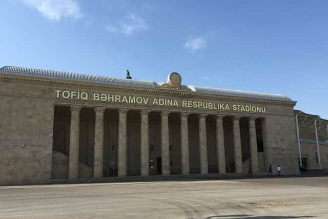 The Tofiq Bahramov Stadium, Baku, where Celtic will defend their one-goal lead against Qarabag in tonights second leg of their Champions League qualifying tie.  Picture: PA