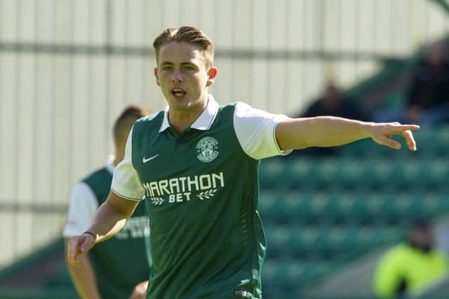 Scott Allan comes on as a second half substitute against Montrose at Easter Road. Picture: Ian Rutherford