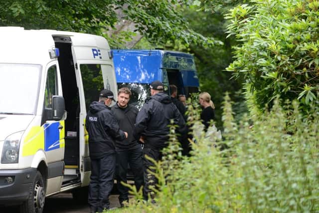 Police and forensics on scene at Riverside Park in Glenrothes. Picture: Hemedia