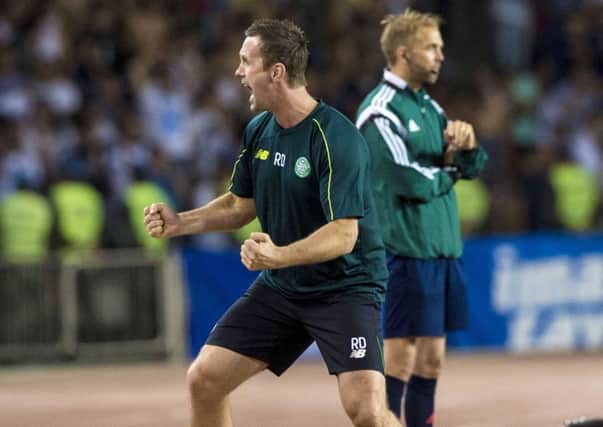 Celtic manager Ronny Deila celebrates at full-time. Picture: SNS