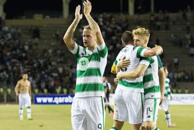 Celtic's Leigh Griffiths at full-time against Qarabag in Baku. Picture: SNS