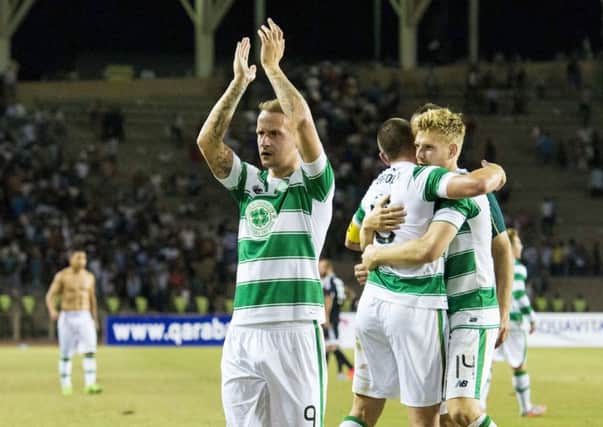 Celtic's Leigh Griffiths at full-time against Qarabag in Baku. Picture: SNS