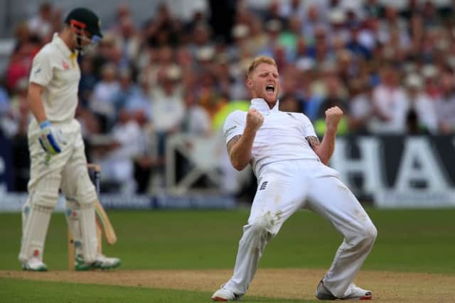 Englands Ben Stokes celebrates trapping Australias Peter Nevill lbw. Picture: PA