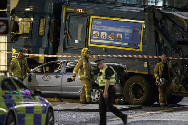 The scene of the crash in George Square, Glasgow. Picture: Robert Perry