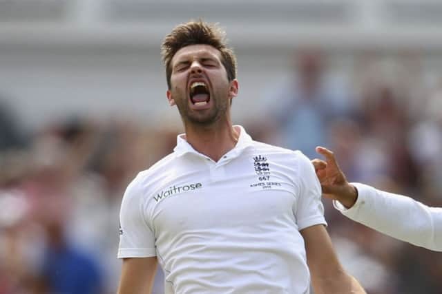 Mark Wood of England celebrates after taking the wicket of Nathan Lyon of Australia to reclaim the Ashes. Picture: Getty