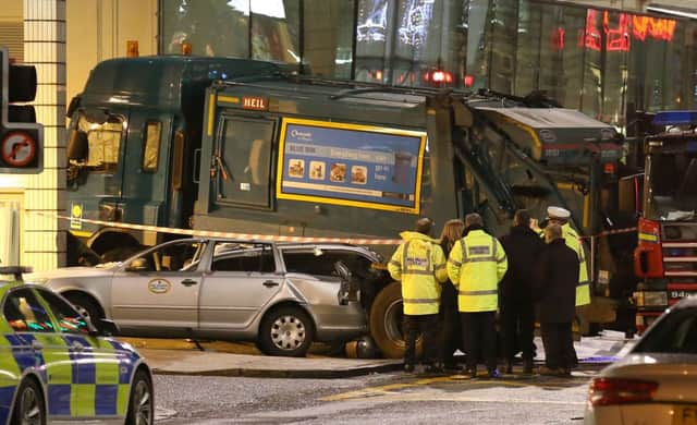 The scene of the crash in the centre of Glasgow on 22 December 2014 which left six people dead and 15 injured. Picture: PA