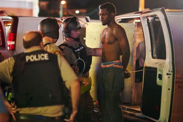 Police detained protesters during disturbances in Ferguson. Picture: Getty
