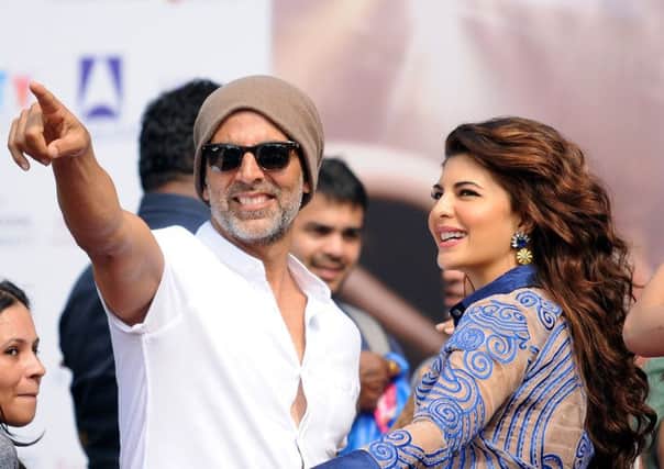 Akshay Kumar, with fellow Bollywood star Jacqueline Fernandez, is among three Indian actors in the industry top ten earners. Picture: Getty