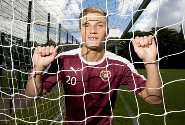 Hearts striker Gavin Reilly is hoping for a chance to establish a partnerhip with fellow summer signing Juanma. Picture: SNS