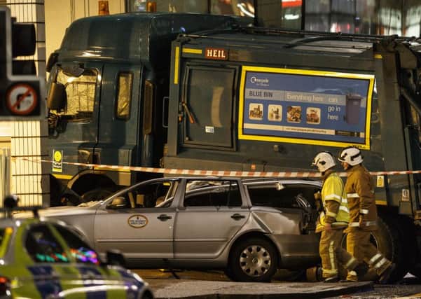 The scene of the crash that killed six people Glasgow city centre in December last year. Picture: Robert Perry