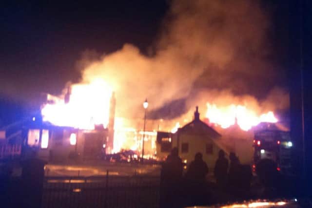Ballater station ablaze. Picture: Contributed
