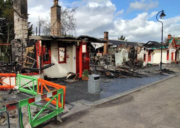 The gutted remains of Ballater railway station following the fire. Picture: Nicol Rosie