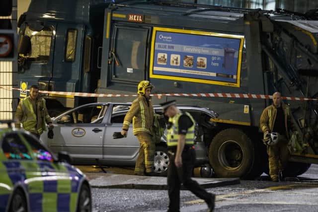 The scene of the crash in Glasgow's George Square. Picture: Robert Perry