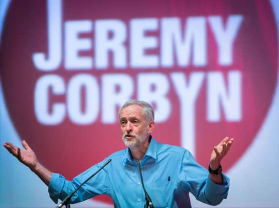 Jeremy Corbyn during a campaign rally at the Arts Centre Theatre in Aberdeen. Picture: PA