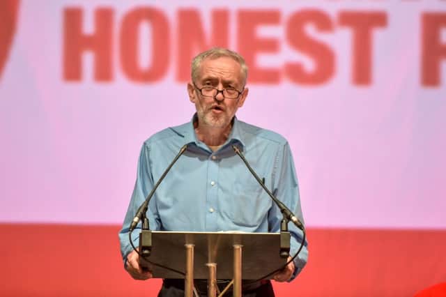 Labour leader candidate Jeremy Corbyn is pictured during a rally in Aberdeen, Scotland. Picture: Hemedia