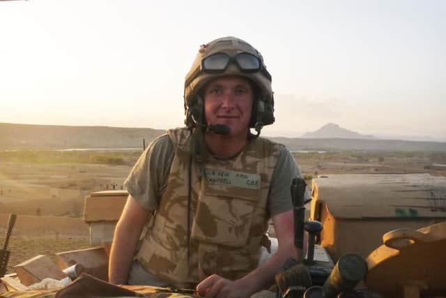 Barney Campbell in the turret of his scimitar in Afghanistan. Picture: Contributed