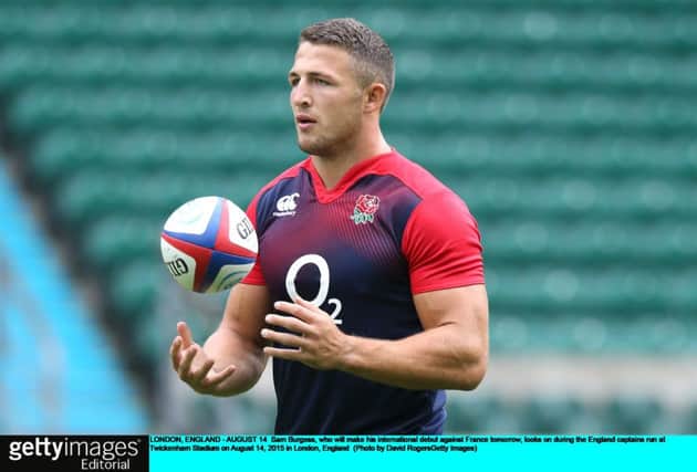 Sam Burgess prepares for his England debut against France during yesterday's Captain's Run at Twickenham. Picture: Getty