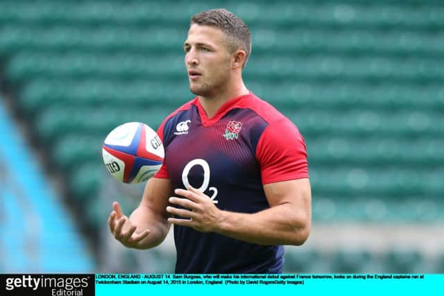 Sam Burgess prepares for his England debut against France during yesterday's Captain's Run at Twickenham. Picture: Getty