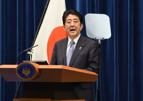 Shinzo Abe expressed 'profound grief' for the war. Picture: AFP/Getty